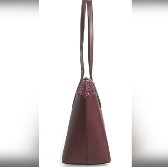 NWT Kate Spade Flash Glitter Tote in Cherrywood - Picture 5 of 6